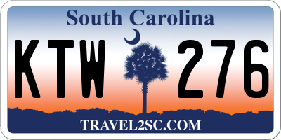 SC license plate KTW276