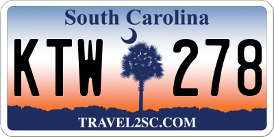 SC license plate KTW278