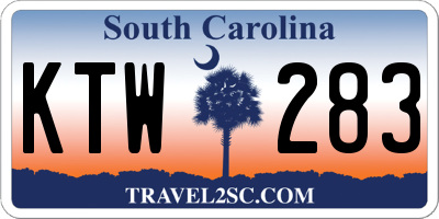 SC license plate KTW283