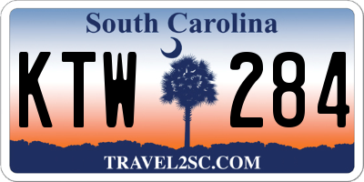 SC license plate KTW284