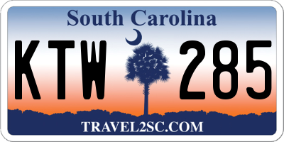 SC license plate KTW285