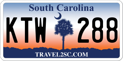 SC license plate KTW288