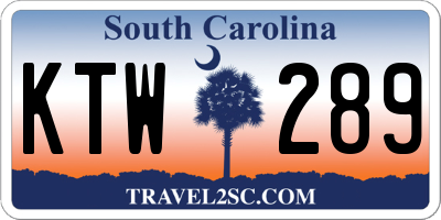 SC license plate KTW289