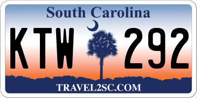 SC license plate KTW292
