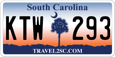 SC license plate KTW293