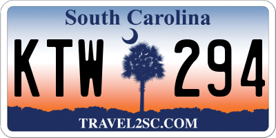SC license plate KTW294