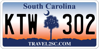 SC license plate KTW302