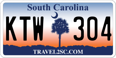 SC license plate KTW304
