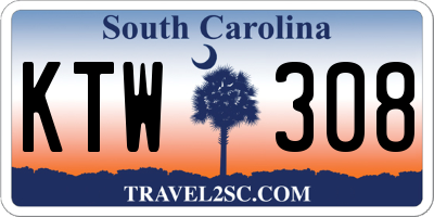 SC license plate KTW308