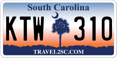 SC license plate KTW310
