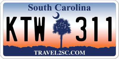 SC license plate KTW311