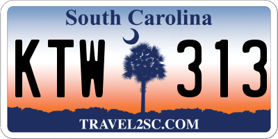 SC license plate KTW313