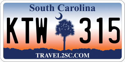 SC license plate KTW315