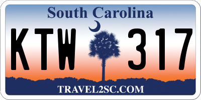 SC license plate KTW317