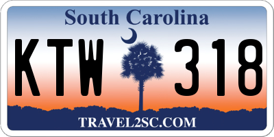 SC license plate KTW318