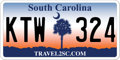 SC license plate KTW324