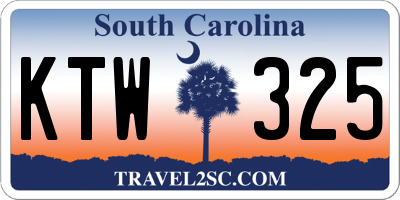 SC license plate KTW325