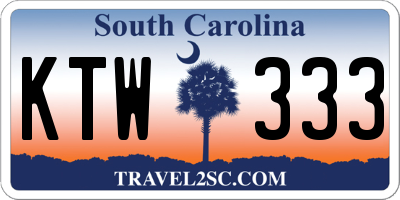 SC license plate KTW333