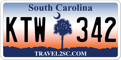 SC license plate KTW342