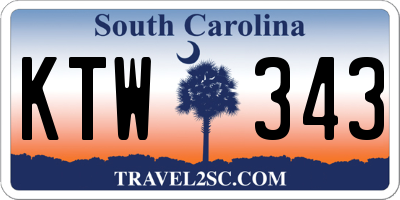 SC license plate KTW343