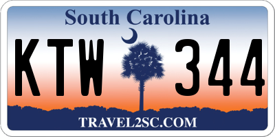 SC license plate KTW344