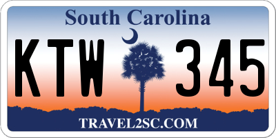 SC license plate KTW345