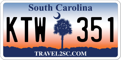SC license plate KTW351