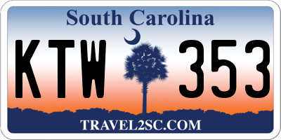 SC license plate KTW353