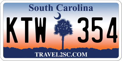 SC license plate KTW354