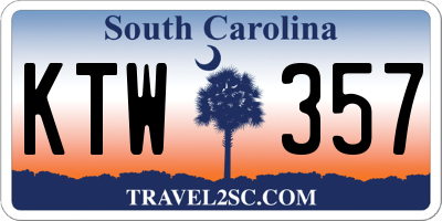 SC license plate KTW357