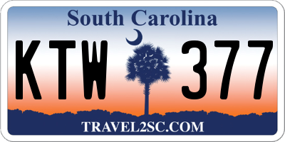 SC license plate KTW377
