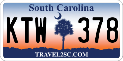 SC license plate KTW378