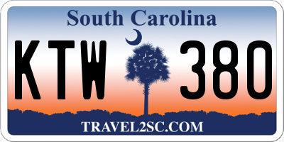 SC license plate KTW380