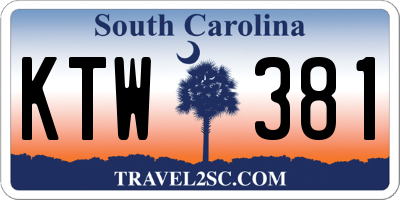 SC license plate KTW381