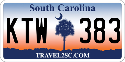 SC license plate KTW383
