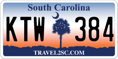 SC license plate KTW384
