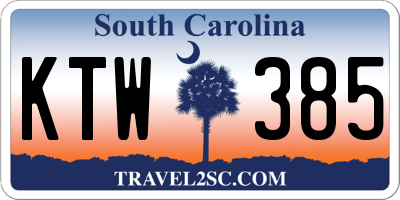 SC license plate KTW385