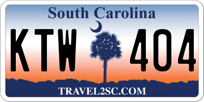 SC license plate KTW404