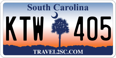 SC license plate KTW405