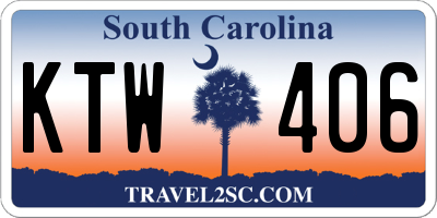 SC license plate KTW406
