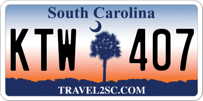 SC license plate KTW407