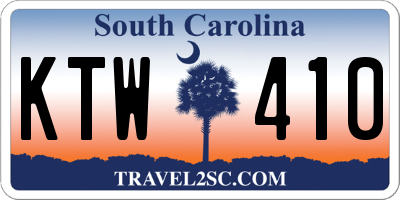 SC license plate KTW410