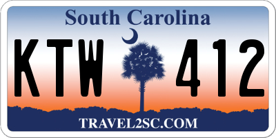 SC license plate KTW412