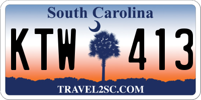 SC license plate KTW413