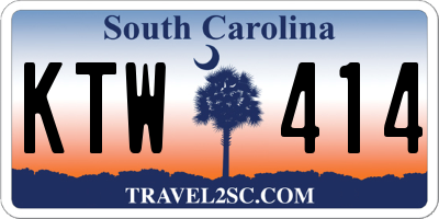 SC license plate KTW414