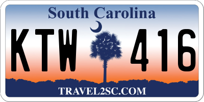 SC license plate KTW416