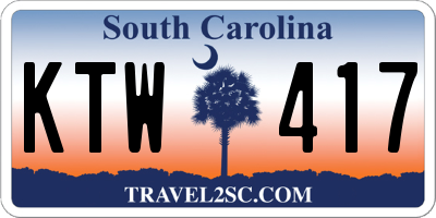 SC license plate KTW417