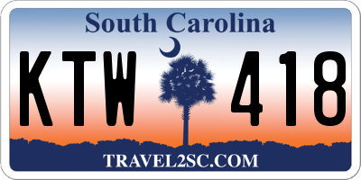 SC license plate KTW418