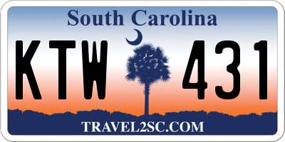 SC license plate KTW431