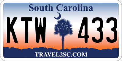 SC license plate KTW433